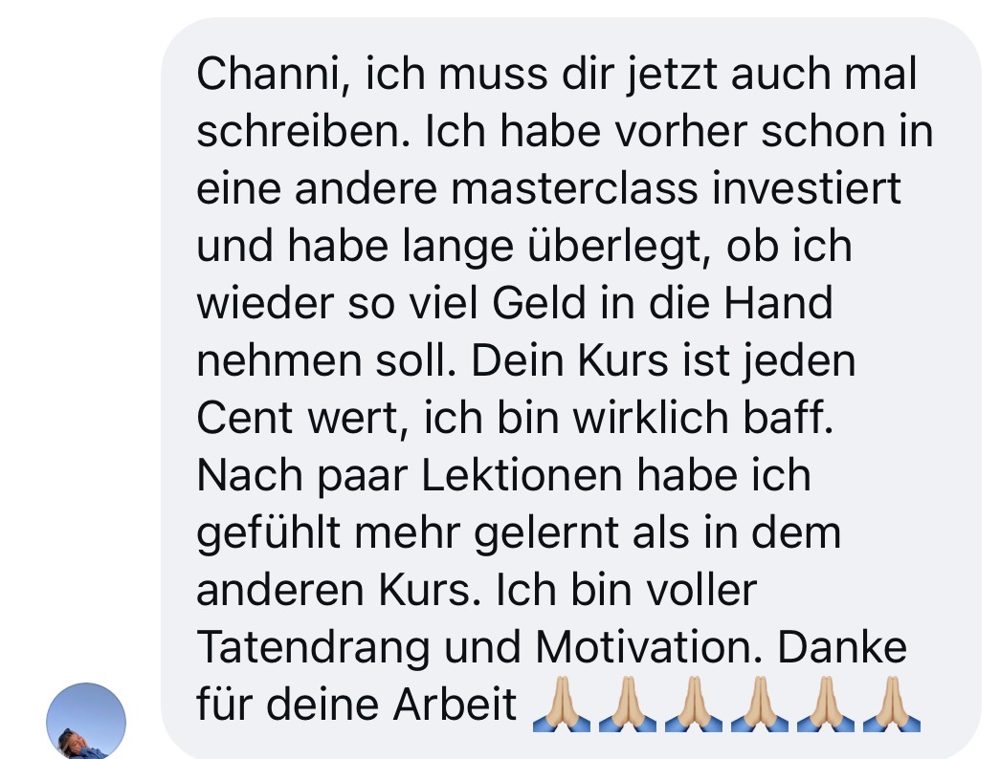 Nachricht einer Kundin